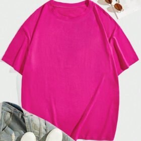 Hot Pink Drop Shoulder Tee